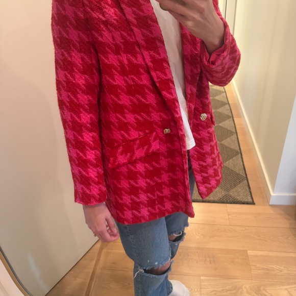 Gingham pink and red blazer - Picture 4 of 5